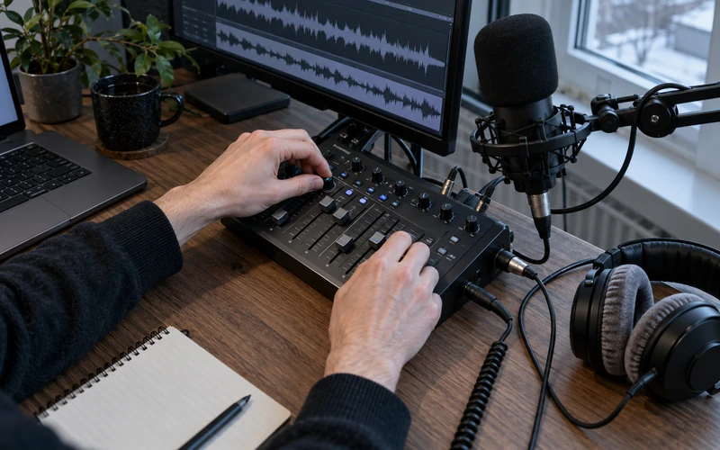 Интерфейс OBS Studio и микшер звука